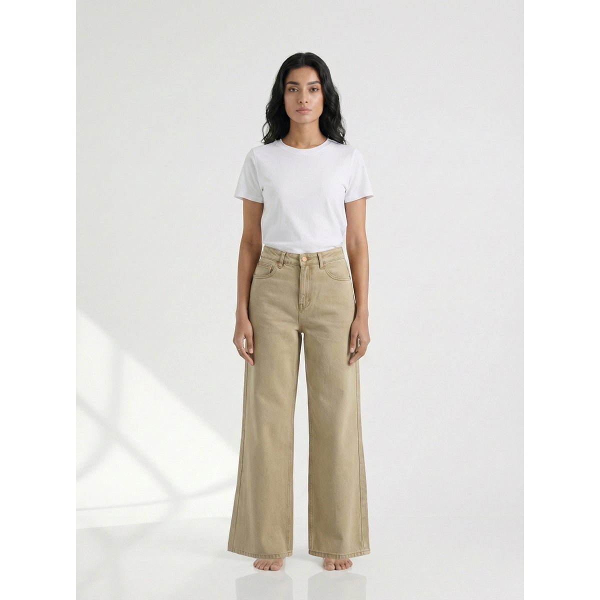 Sand Wide Leg Jeans | Montivo Pakistan