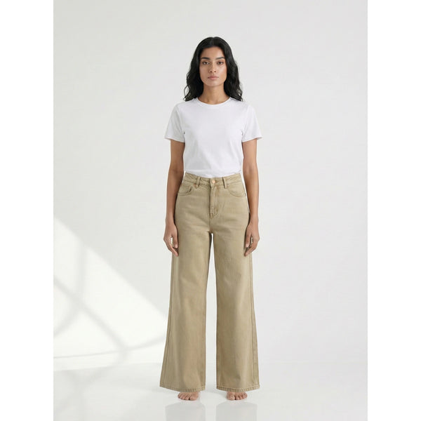 Sand Wide Leg Jeans | Montivo Pakistan
