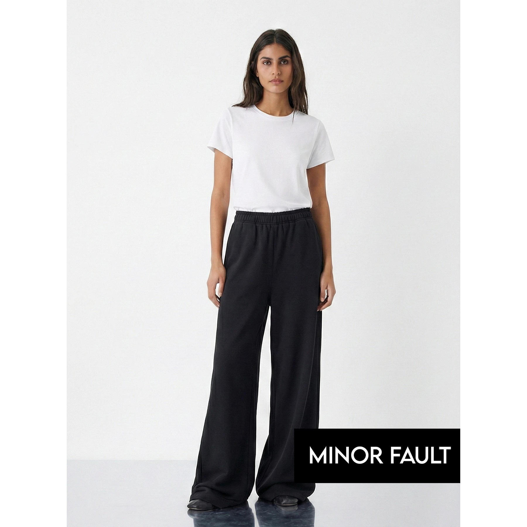 (Minor Fault) Black Extra Wide Leg Trousers | Montivo Pakistan
