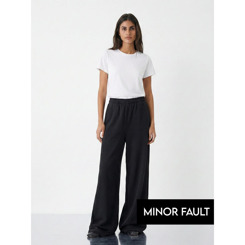 (Minor Fault) Black Extra Wide Leg Trousers | Montivo Pakistan