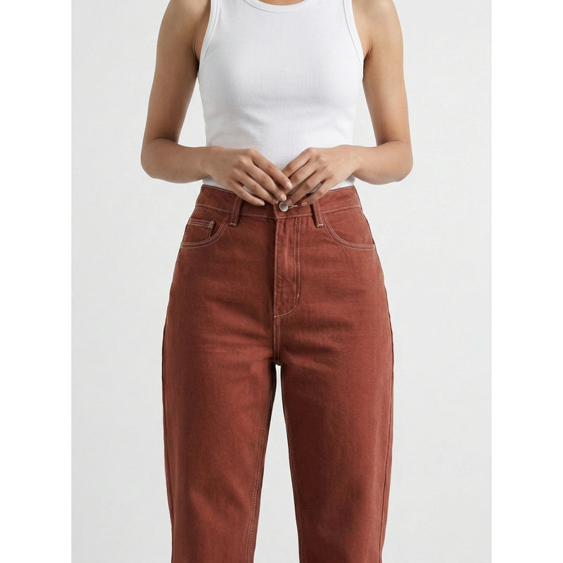 Rust Mom Slim Jeans | Montivo Pakistan