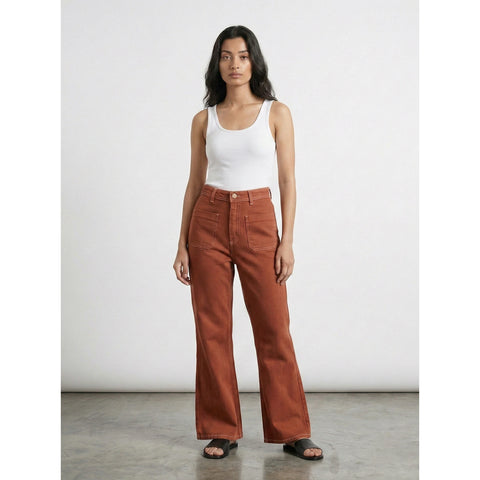 Rust Loose Flare Jeans | Montivo Pakistan