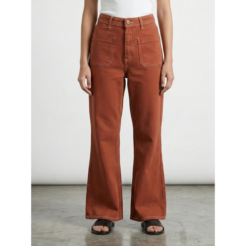 Rust Loose Flare Jeans | Montivo Pakistan