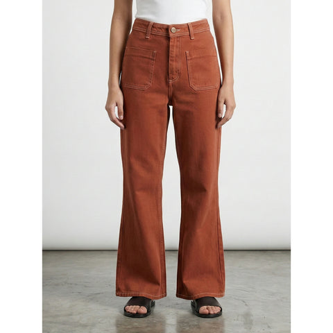 Rust Loose Flare Jeans | Montivo Pakistan