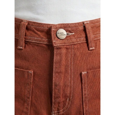 Rust Loose Flare Jeans | Montivo Pakistan