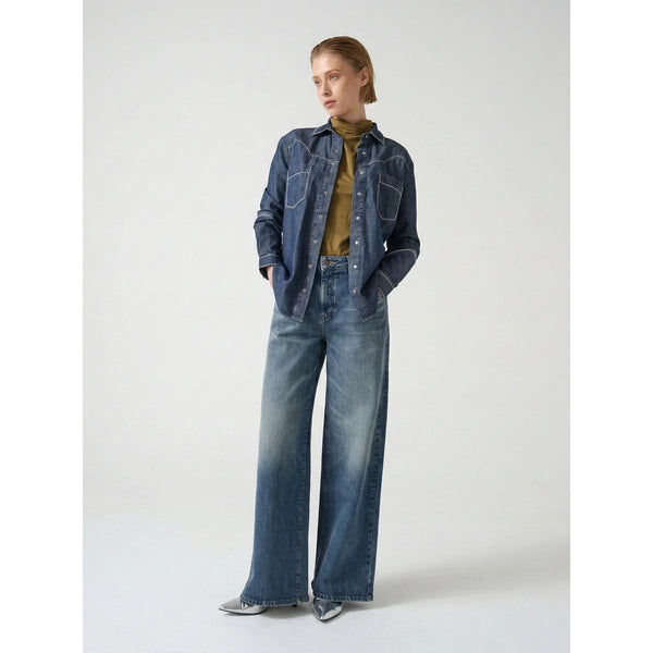 Blue Wide Leg Jeans | Montivo Pakistan