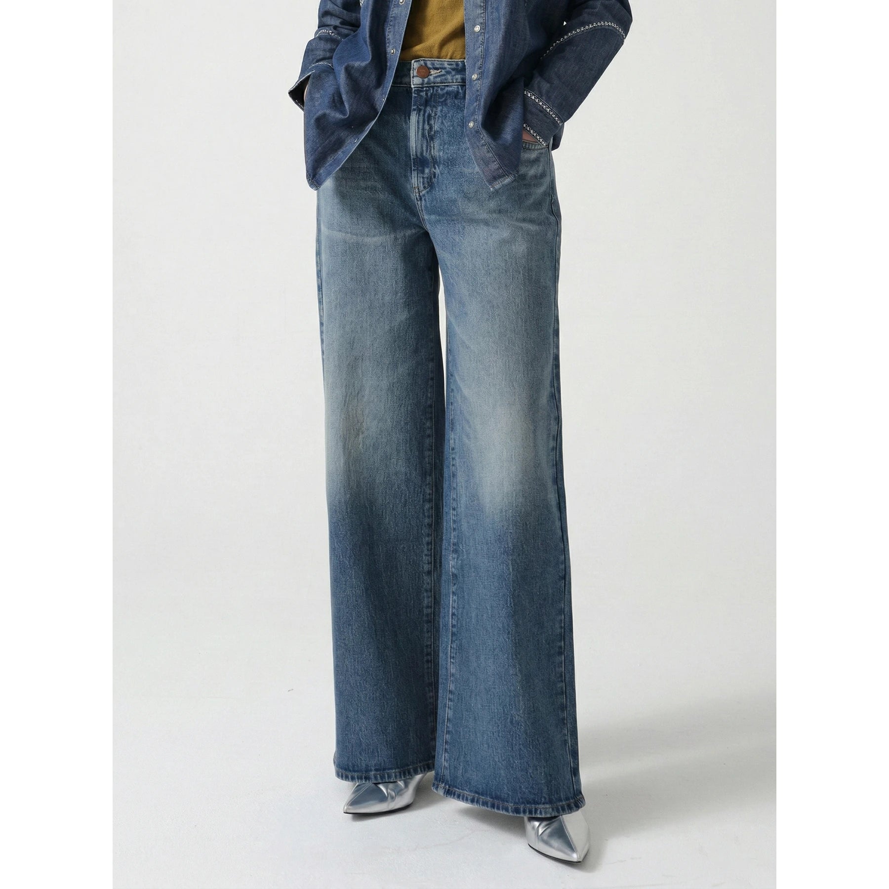 Blue Wide Leg Jeans | Montivo Pakistan