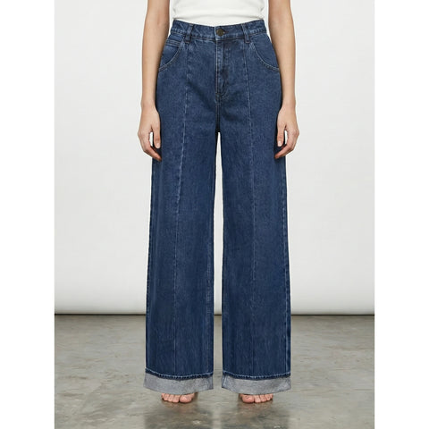 Front Seam Indigo Wide Leg Jeans | Montivo Pakistan