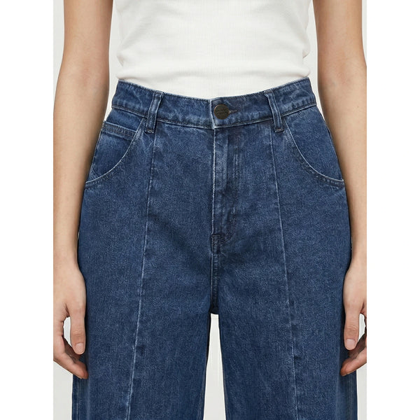 Front Seam Indigo Wide Leg Jeans | Montivo Pakistan