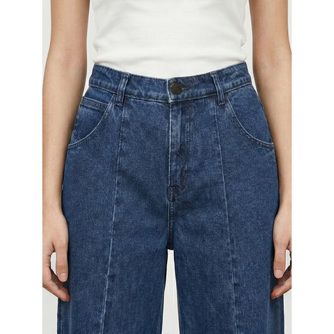 Front Seam Indigo Wide Leg Jeans | Montivo Pakistan