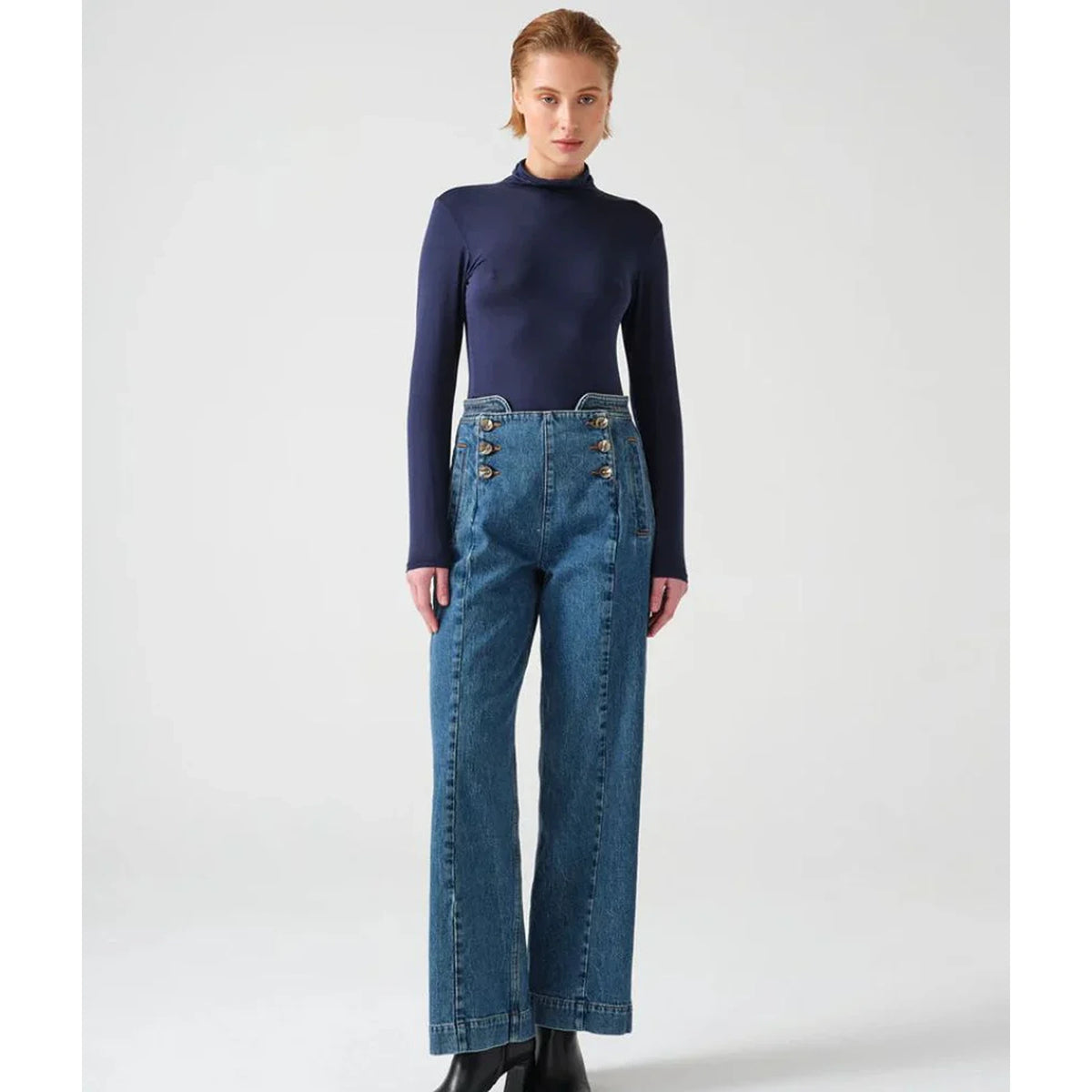 Vintage Blue Long Wide Leg Jeans | Montivo Pakistan