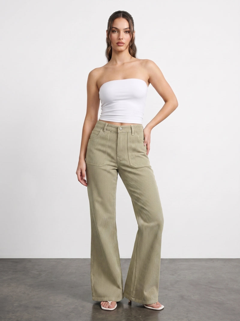 Stripes Boot-Cut Jeans | Montivo Pakistan