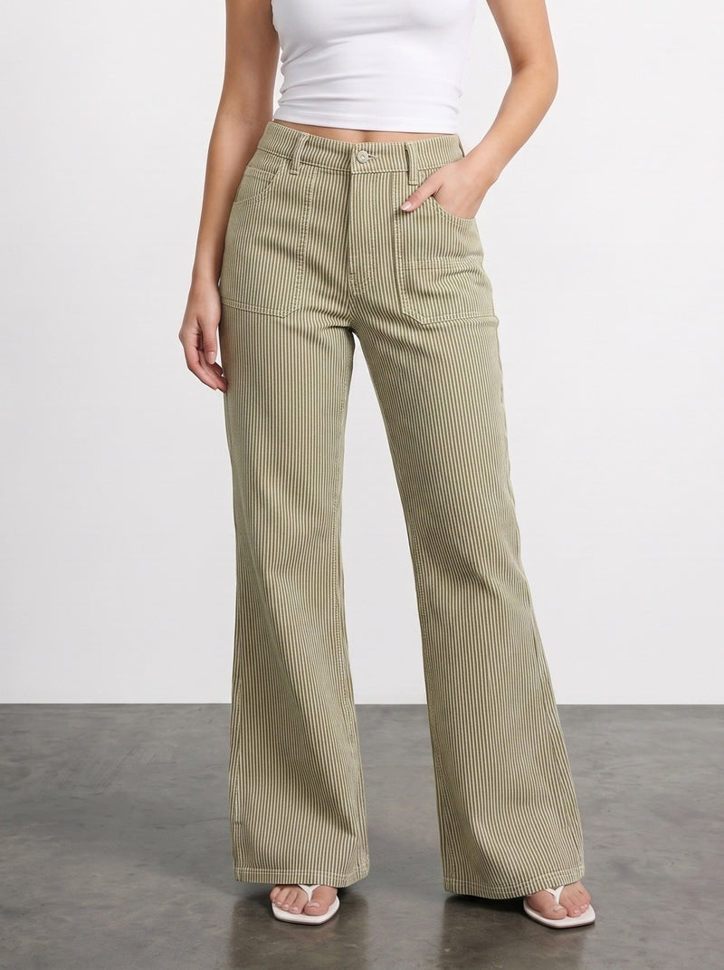 Stripes Boot-Cut Jeans | Montivo Pakistan
