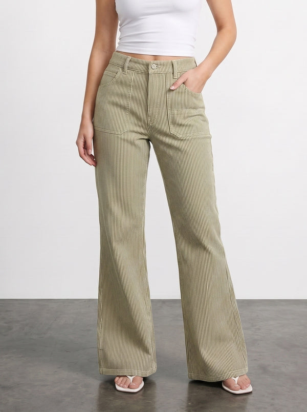 Stripes Boot-Cut Jeans | Montivo Pakistan