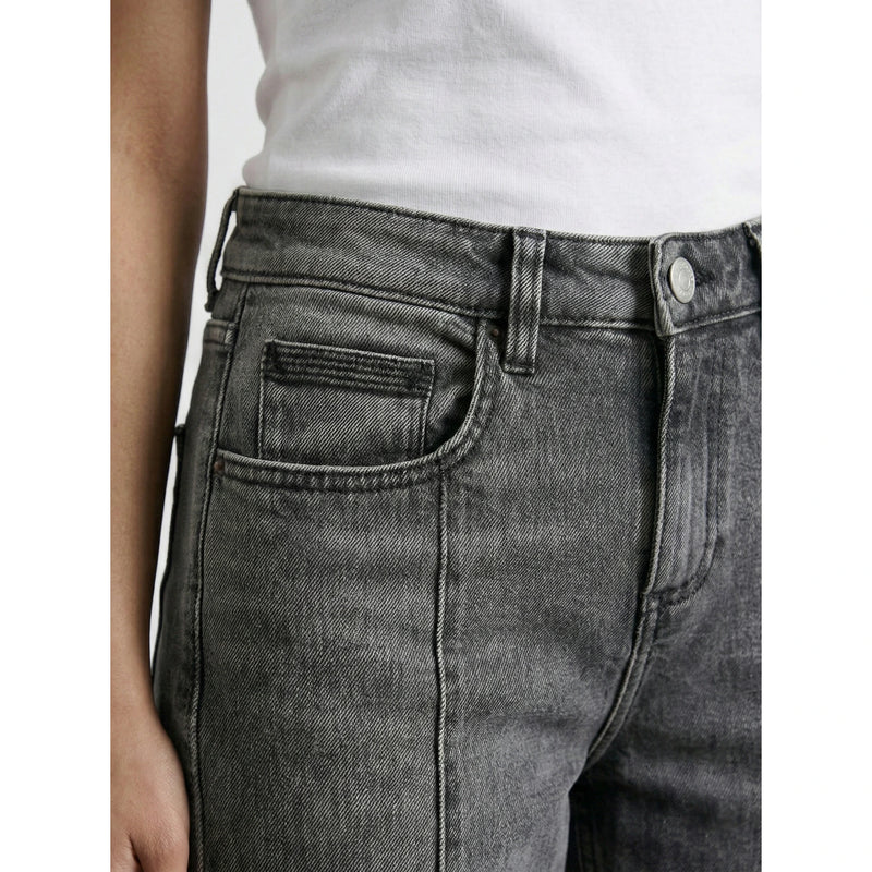 Grey Front Seam Relaxed Jeans | Montivo Pakistan