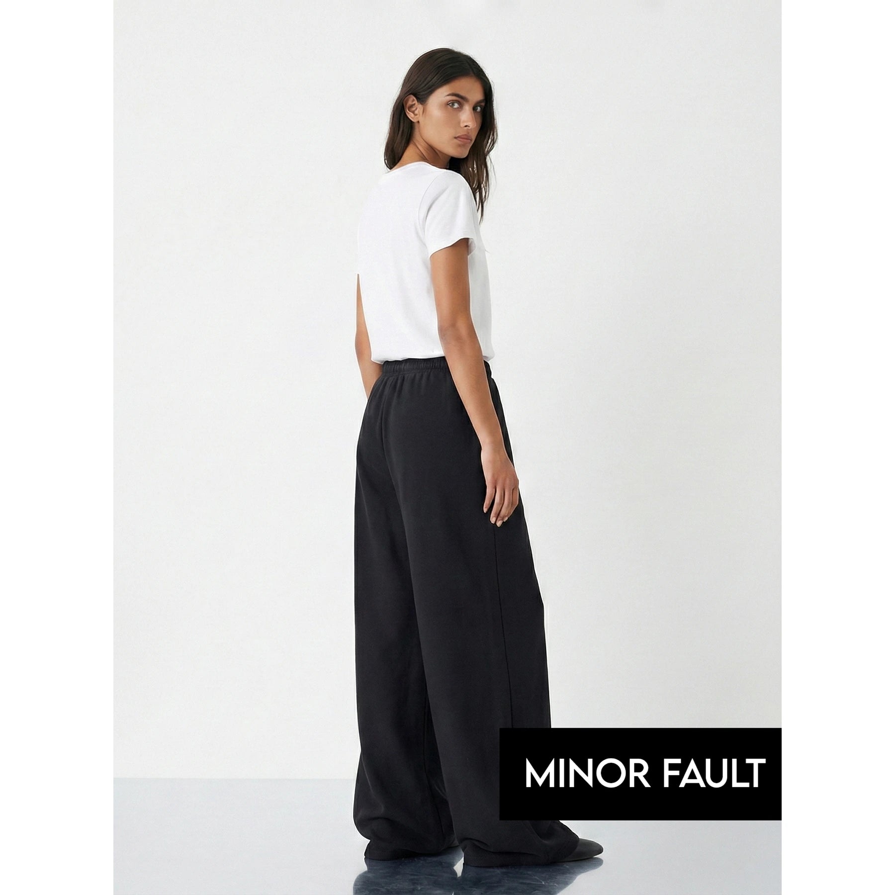 (Minor Fault) Black Extra Wide Leg Trousers | Montivo Pakistan