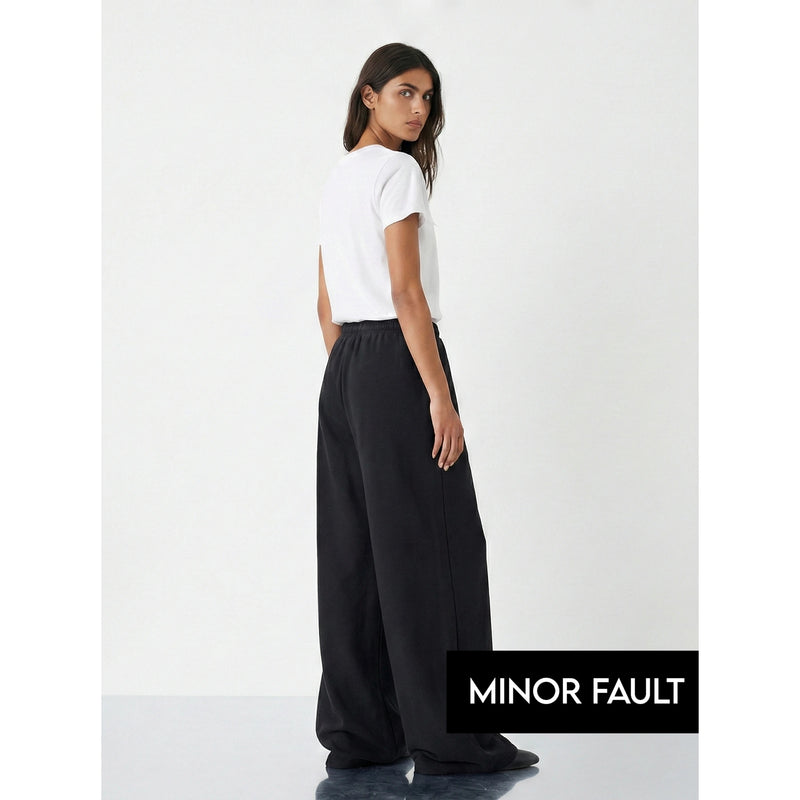 (Minor Fault) Black Extra Wide Leg Trousers | Montivo Pakistan