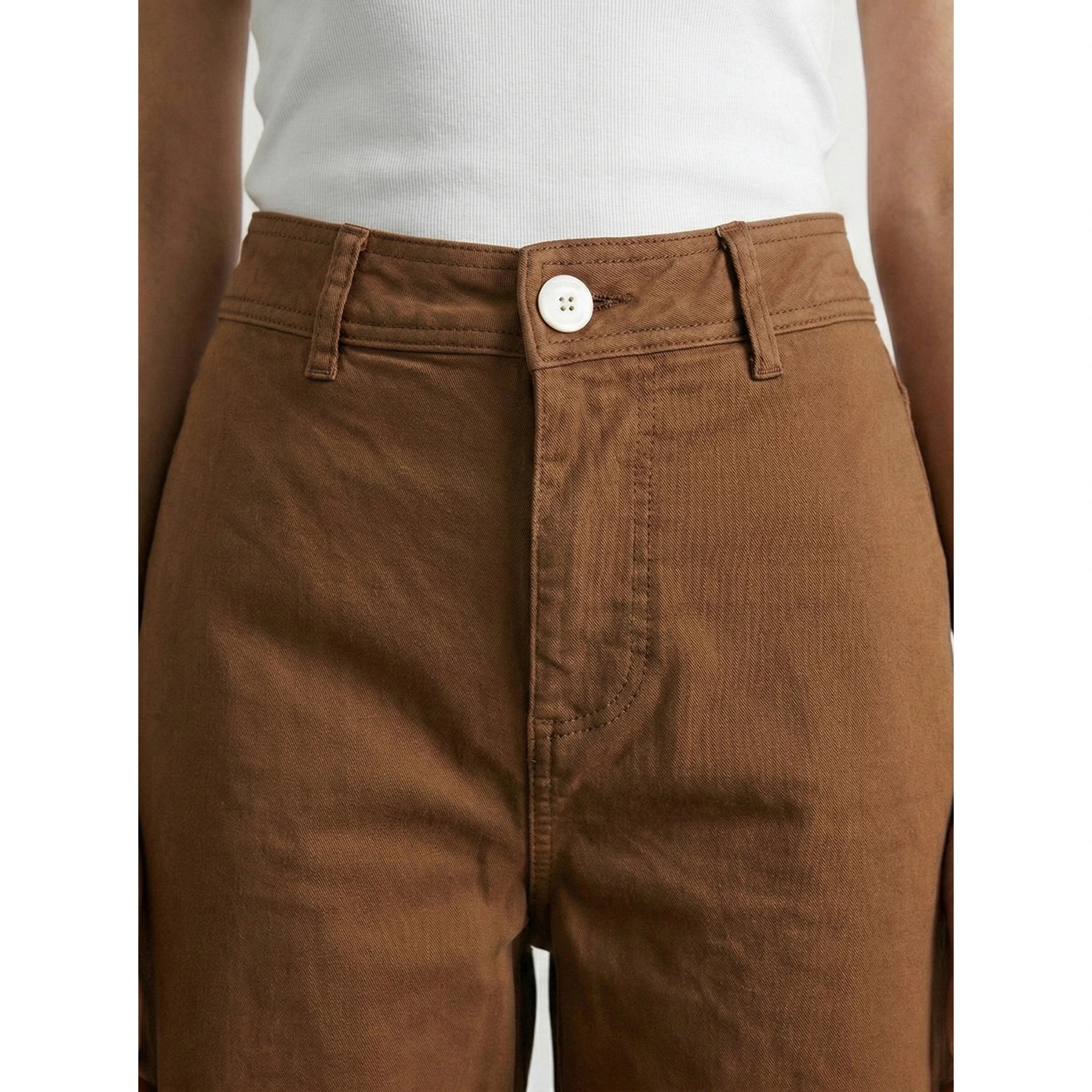 Brown Frayed Hem Wide Leg Jeans | Montivo Pakistan