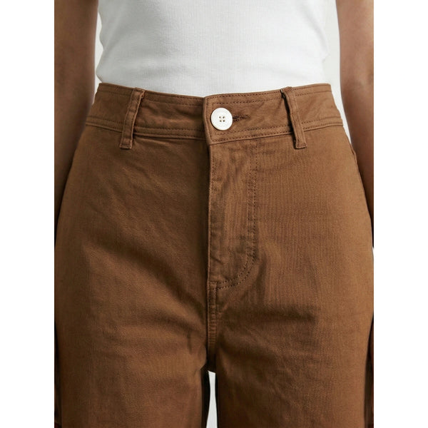 Brown Frayed Hem Wide Leg Jeans | Montivo Pakistan