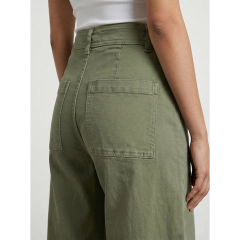 Olive Frayed Hem Wide Leg Jeans | Montivo Pakistan