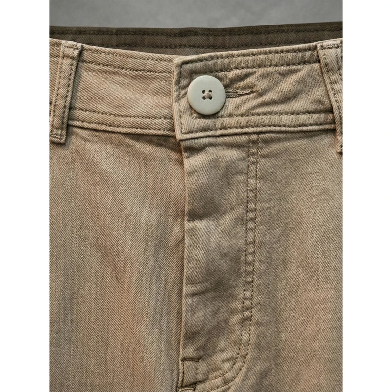 Light Brown Frayed Hem Wide Leg Jeans | Montivo Pakistan
