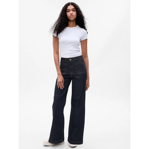High Rise Wide Leg Stride Jeans | Montivo Pakistan