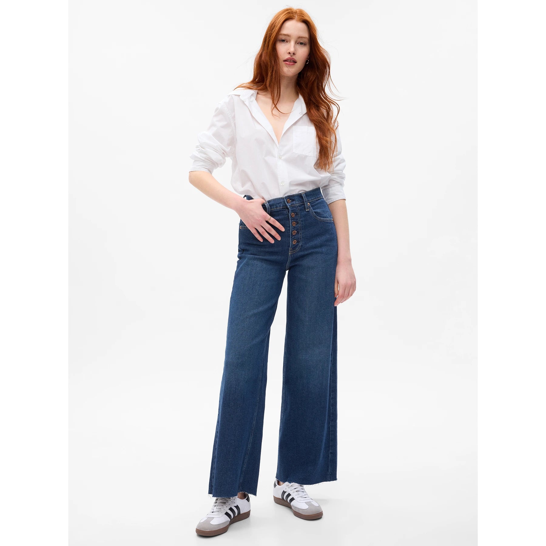 Blue High Rise Wide Leg Jeans | Montivo Pakistan