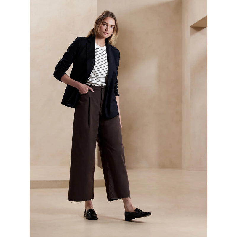 Truffle Wide Leg Pleated Jeans | Montivo Pakistan