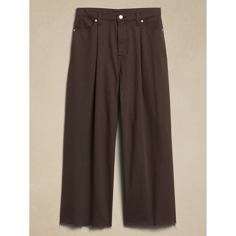 Truffle Wide Leg Pleated Jeans | Montivo Pakistan