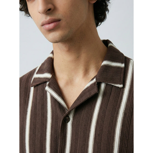 Brown Stripes Cuban Shirt | Montivo Pakistan