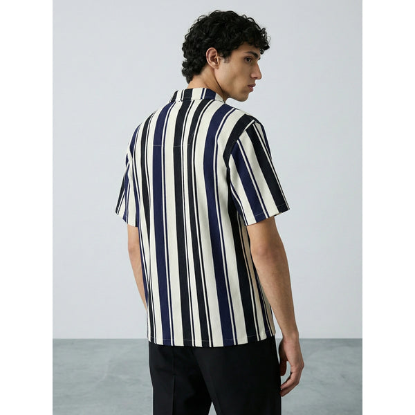 Blue Stripes Cuban Shirt | Montivo Pakistan