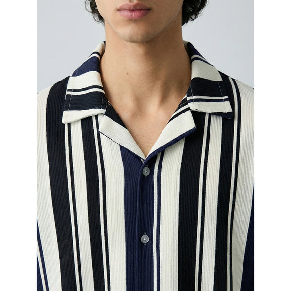 Blue Stripes Cuban Shirt | Montivo Pakistan