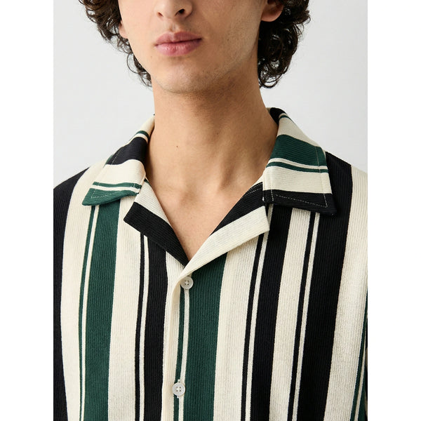 Green Stripes Cuban Shirt | Montivo Pakistan