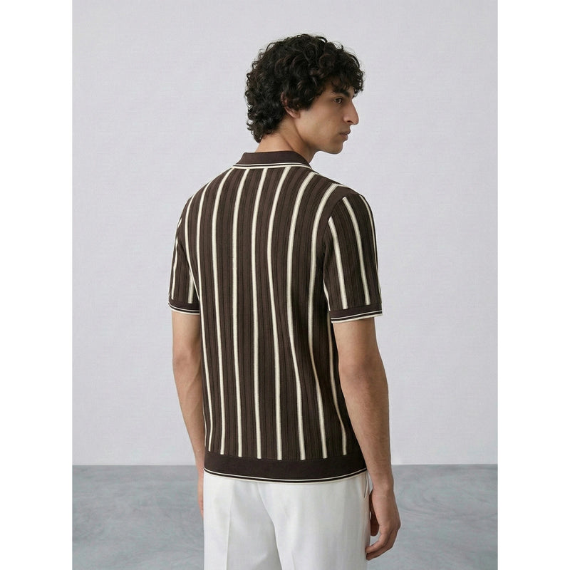 Brown Zipper Regular Fit Polo | Montivo Pakistan