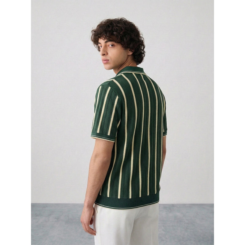 Green Zipper Regular Fit Polo | Montivo Pakistan