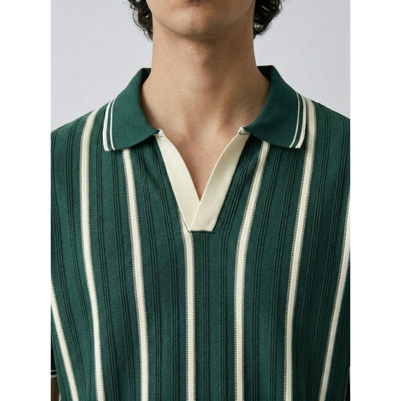 Green Stripes Jhonny Collar Polo | Montivo Pakistan
