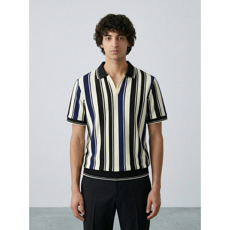 Blue Stripes Jhonny Collar Polo | Montivo Pakistan