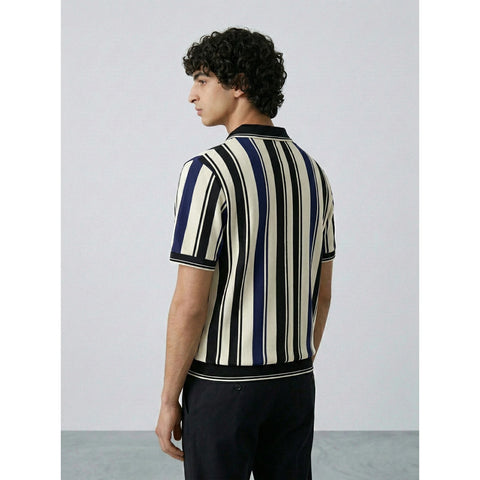 Blue Stripes Jhonny Collar Polo | Montivo Pakistan