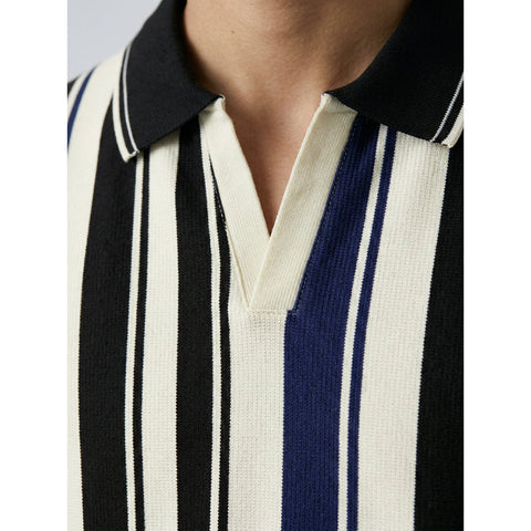 Blue Stripes Jhonny Collar Polo | Montivo Pakistan