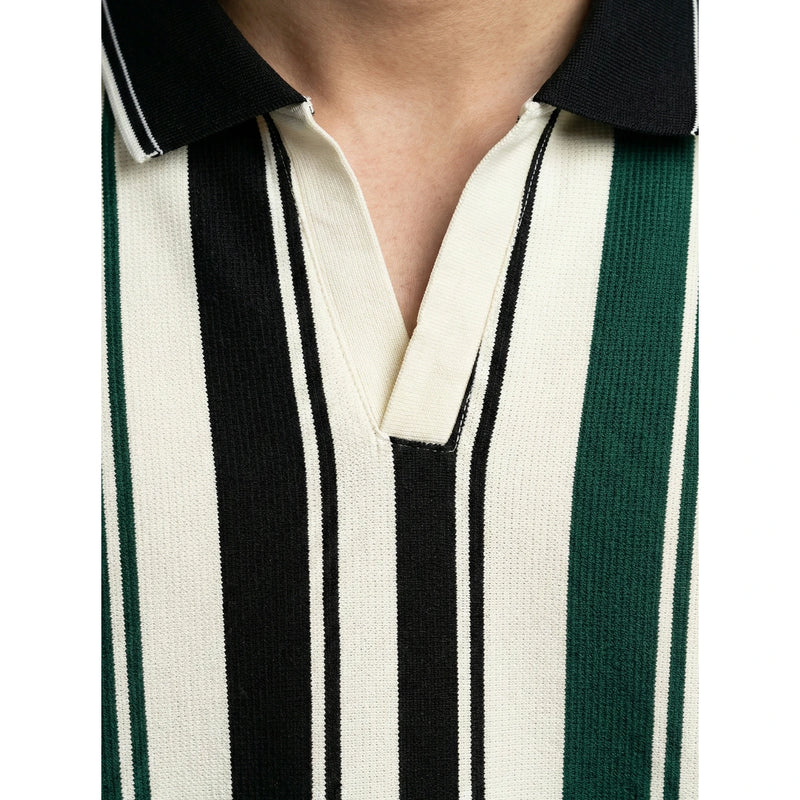 Green Stripes Jhonny Collar Polo | Montivo Pakistan