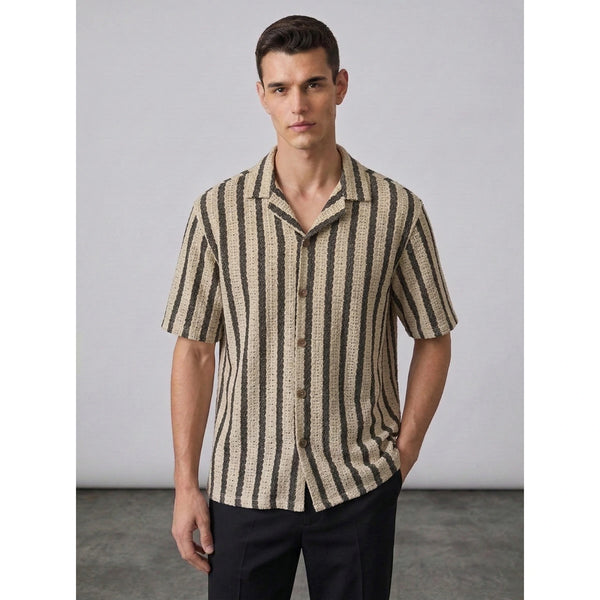 Desert Sand Textured Cuban Shirt | Montivo Pakistan