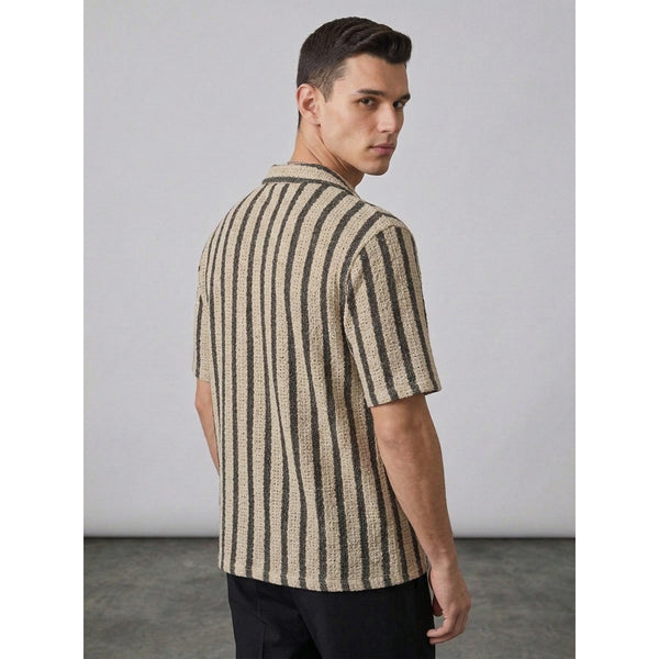 Desert Sand Textured Cuban Shirt | Montivo Pakistan