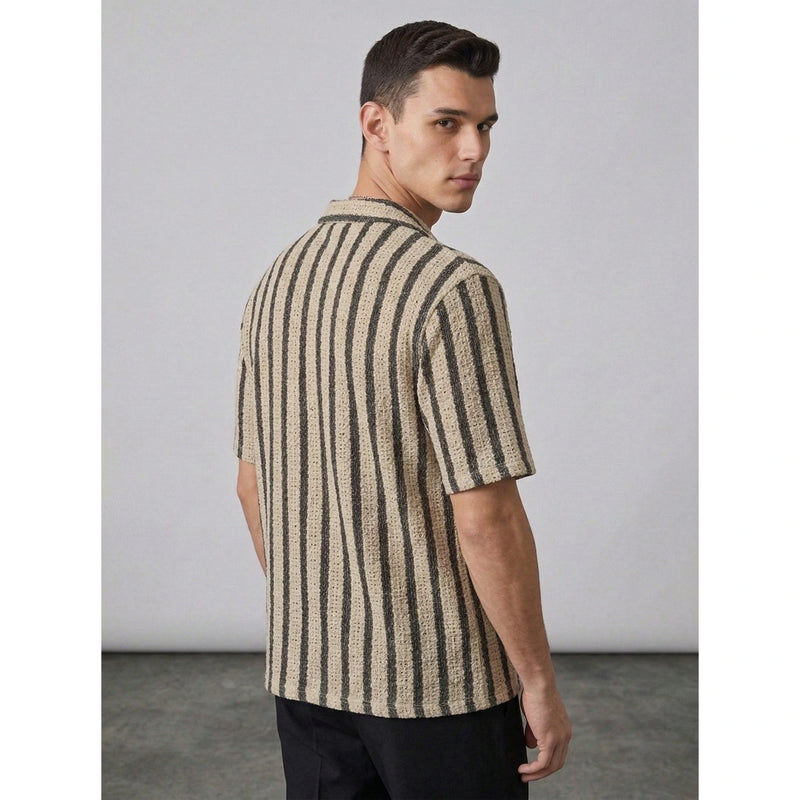 Desert Sand Textured Cuban Shirt | Montivo Pakistan