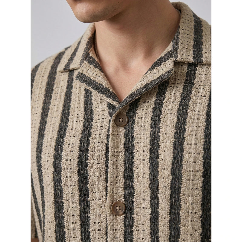 Desert Sand Textured Cuban Shirt | Montivo Pakistan