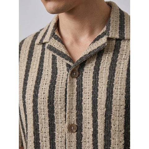 Desert Sand Textured Cuban Shirt | Montivo Pakistan