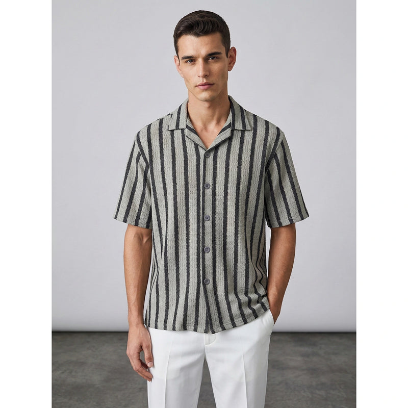 Sage Textured Cuban Shirt | Montivo Pakistan