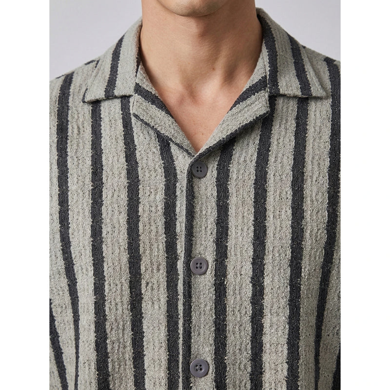 Sage Textured Cuban Shirt | Montivo Pakistan