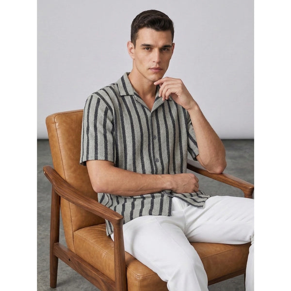 Sage Textured Cuban Shirt | Montivo Pakistan