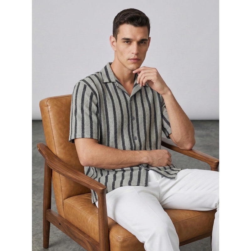 Sage Textured Cuban Shirt | Montivo Pakistan