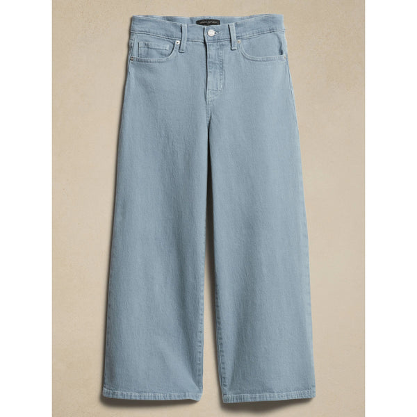 Light Blue Wide Leg Cropped Jeans | Montivo Pakistan